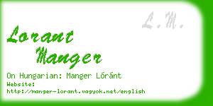 lorant manger business card